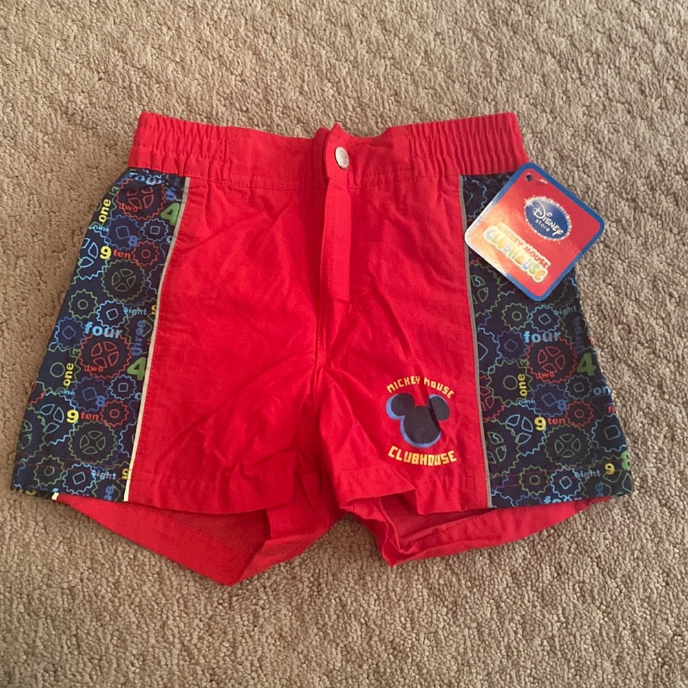 Boys Disney Swim Trunks, Red, Size 4T